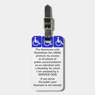 Service Dog ADA Law Tag