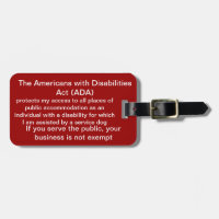 Service Dog ADA Law Tag