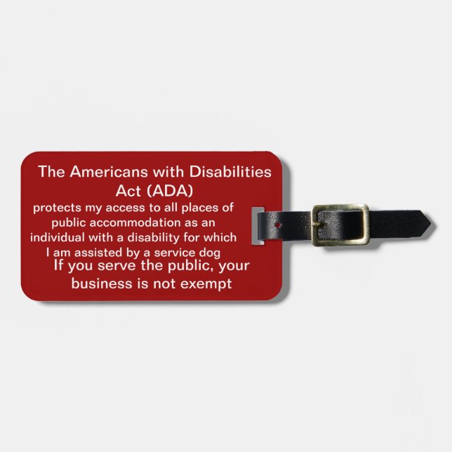 Service Dog ADA Law Tag (Front Horizontal)