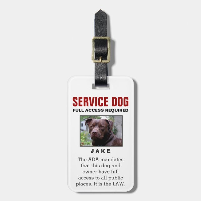 Service Dog - Full Access Required Badge Luggage Tag (Front Vertical)