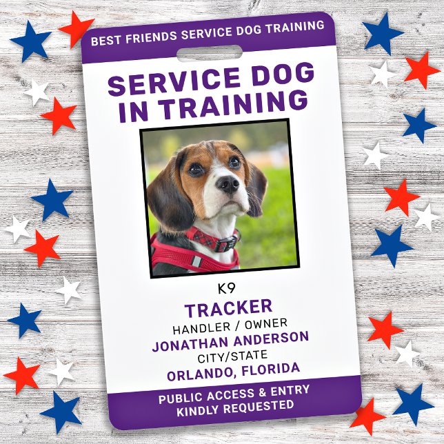 Service Dog In Training Card Personalised ID Photo ID Badge (Creator Uploaded)