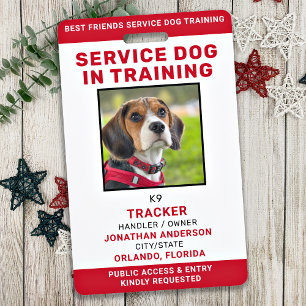 Service Dog In Training ID Card Personalised Photo Badge