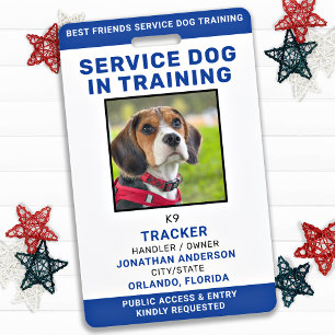 Service Dog In Training Personalised Photo ID Card ID Badge