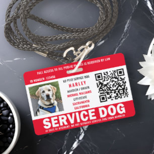 Service Dog Photo ID QR Code Badge