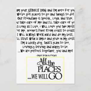 Service dog poem FNL BACK yellow Postcard