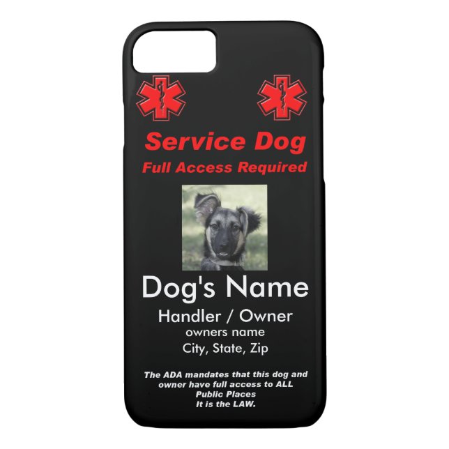 Service Dog Tag Case-Mate iPhone Case (Back)