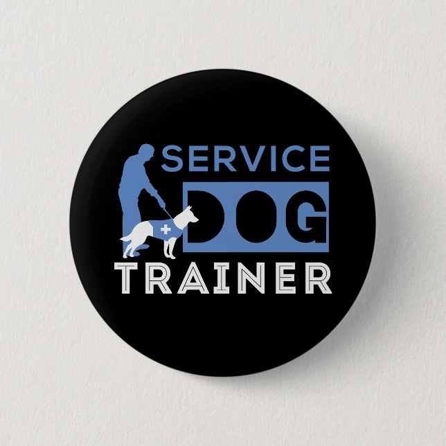 Service Dog Trainer 6 Cm Round Badge (Front)