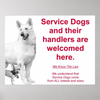 Service Dogs are welcome Poster