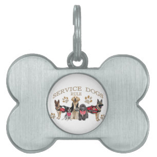 Service Dogs Rule Merchandise and Apparel Pet Tag