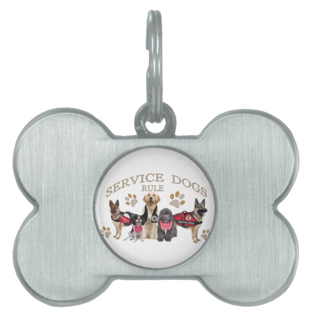 Service Dogs Rule Merchandise and Apparel Pet Tag (Front)