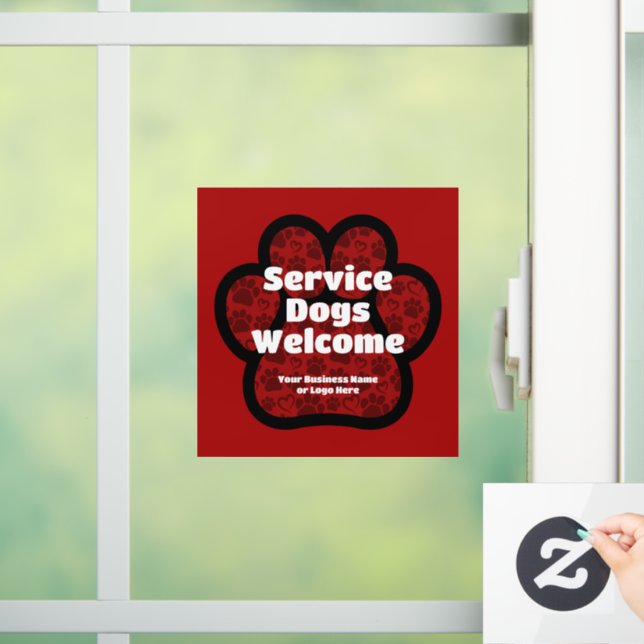 Service Dogs Welcome Pet PawPrint Custom Business (Home)