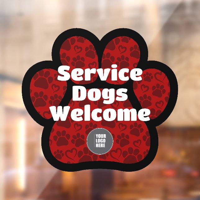 Service Dogs Welcome Pet PawPrint Custom Logo (Sheet 2)