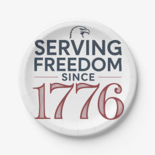 Service Freedom Since 1776 4th of July 250th Anniv Paper Plate