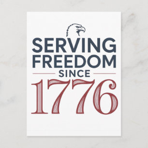 Service Freedom Since 1776 4th of July 250th Anniv Postcard