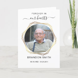 Service Funeral Obituary with Photo Thank You Card