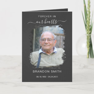 Service Funeral Obituary with Photo Thank You Card