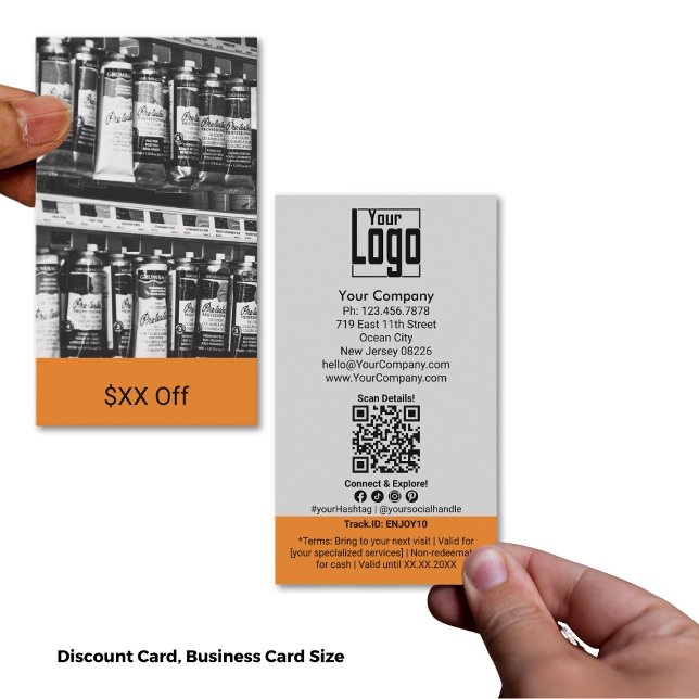 Service Image Orange Accents $XX Off Discount Card (Service Image Orange Accents $XX Off Discount Card)