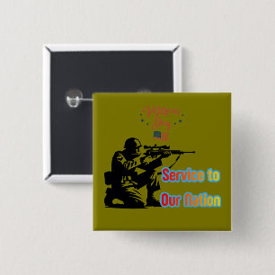 Service To Nation olive 15 Cm Square Badge