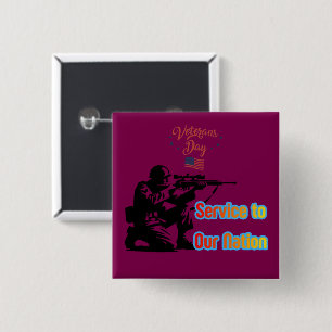 Service To Nation wine 15 Cm Square Badge