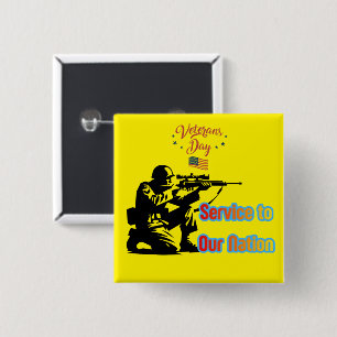 Service To Nation yellow 15 Cm Square Badge
