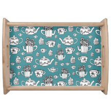 Service tray with tea elements