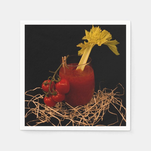 Serviette motif Cocktail Vodka Tomate Napkin (Front)