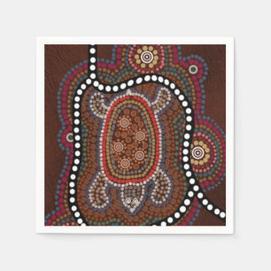 Serviettes with Aboriginal style turtle Napkin
