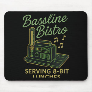 Serving 8-bit Lunches Retro Neon Gamer Novelty Mouse Pad