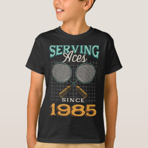 Serving Aces Since 1985 Badminton Lover 40th Birth T-Shirt