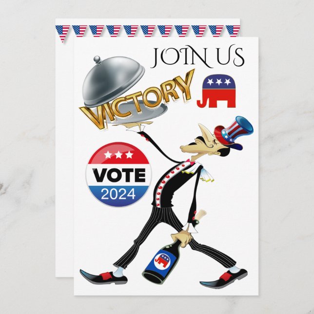 Serving Election Victory Republican Version Invitation (Front/Back)