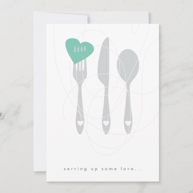 Serving Love Rehearsal Dinner Invitation (Front)