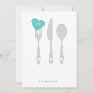 Serving Love Rehearsal Dinner Invitation