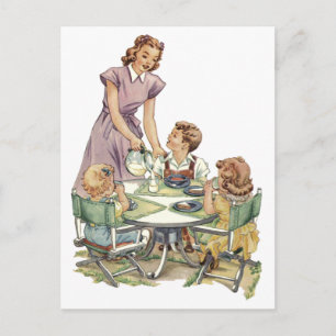 Serving Lunch Postcard