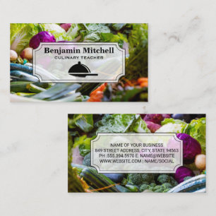 Serving Platter and Knife   Vegetables  Business Card