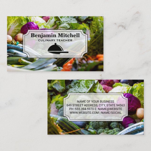 Serving Platter and Knife | Vegetables  Business Card (Front/Back)