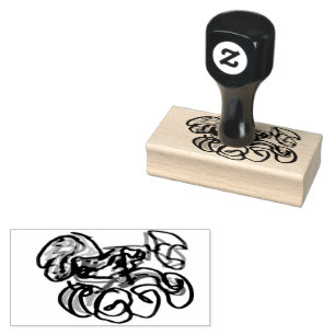 serving tray rubber stamp