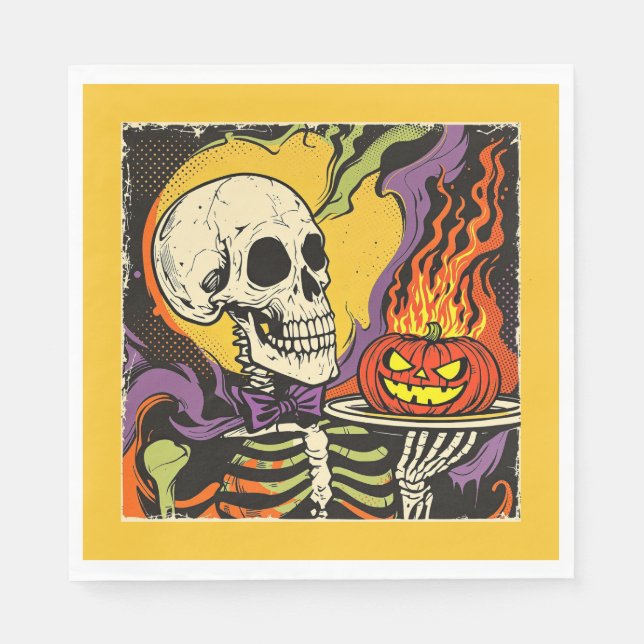 "Serving up Scares" Replica Circa 1950's Napkin (Front)