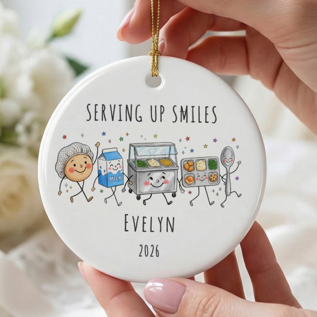 Serving Up Smiles Lunch Lady Ornament (Creator Uploaded)