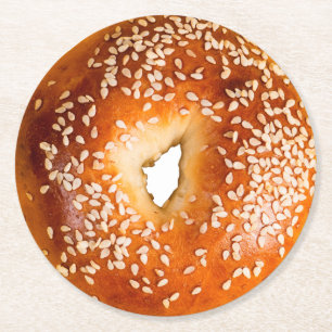 Sesame Bagel Paper Coaster