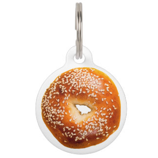 Sesame Bagel Personalise Pet ID Tag