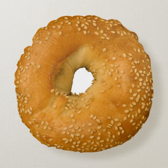 Sesame Bagel Round Pillow (Front)