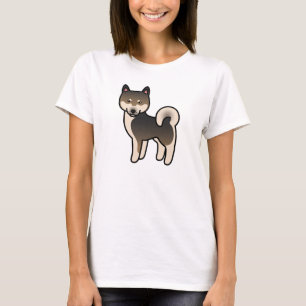 Sesame Colour Shiba Inu Dog Cartoon Drawing T-Shirt