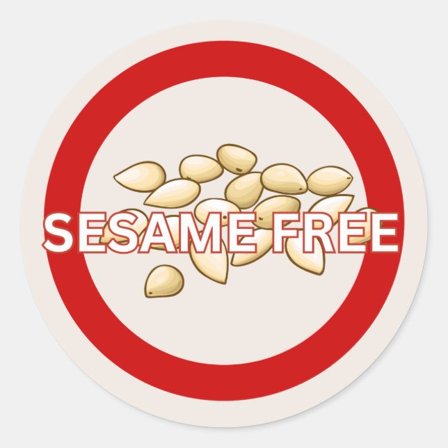 Sesame Free Food Allergy Alert Classic  Round Sticker (Front)