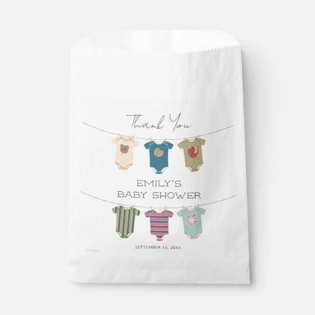 Sesame Pals Bodysuits Baby Shower Thank You Favour Bags (Front)