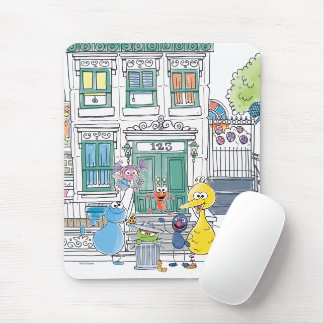 Sesame Pals Doodley Graphic Mouse Pad (With Mouse)