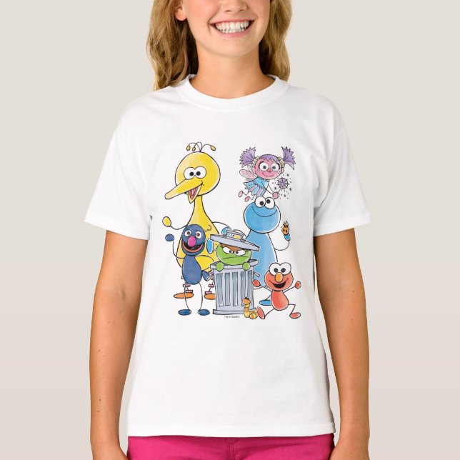 Sesame Pals Doodley Graphic T-Shirt (Front)