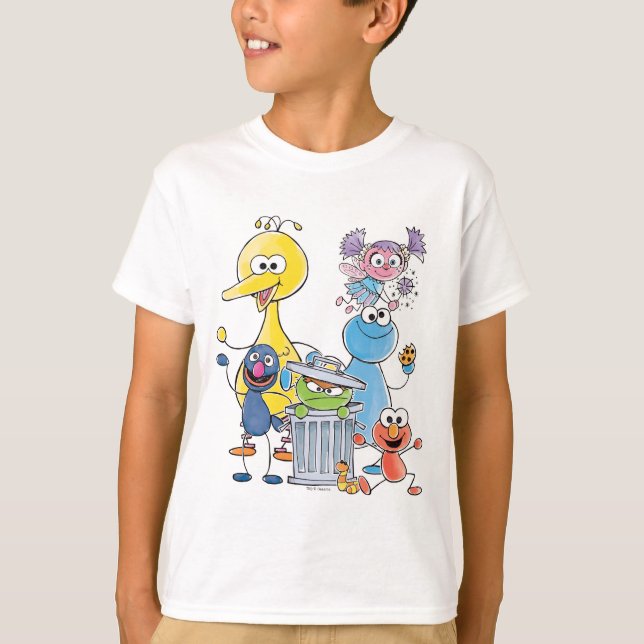 Sesame Pals Doodley Graphic T-Shirt (Front)
