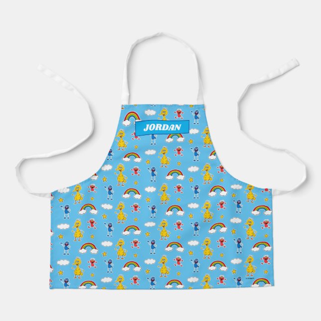 Sesame Pals Rainbow Doodley Pattern Apron (Front)
