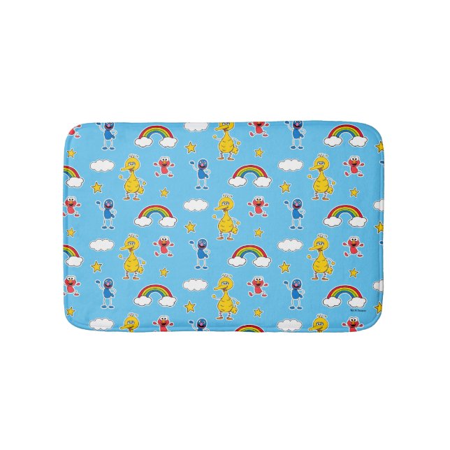 Sesame Pals Rainbow Doodley Pattern Bath Mat (Front)