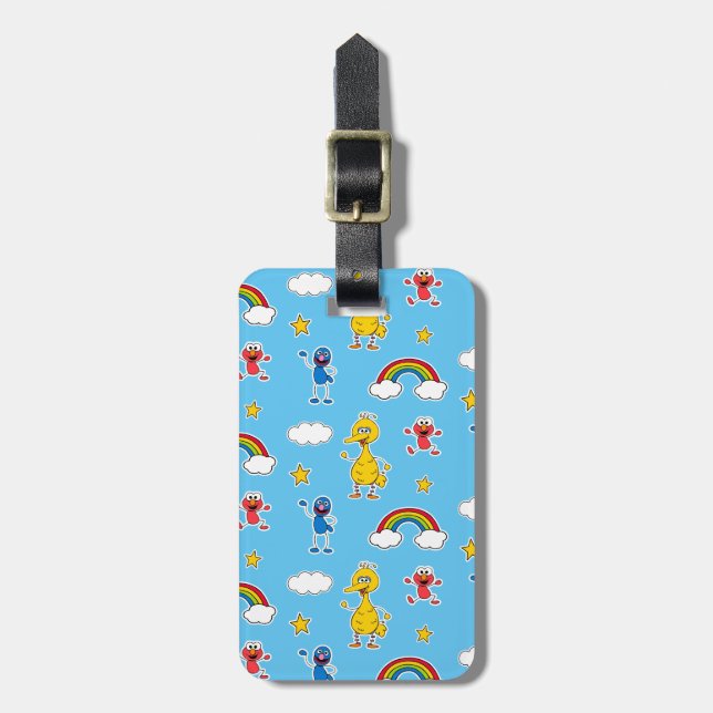 Sesame Pals Rainbow Doodley Pattern Luggage Tag (Front Vertical)